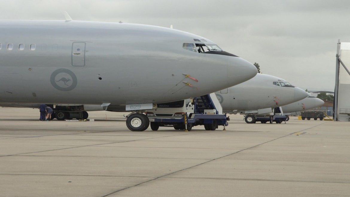 Classification: UnclassifiedAFIR No.:000-169-507_0024Photographer:CPL Matt MOOREUnit CD No.:RIC RAW DISC 005_2004Who: N/A What: Rare event of 3 Boeing 707's on the flight line at the same time. 33SQN B707s (l-r) - A20-629, A20-261 and A20-623Where:Flight Line RAAF BASE RICHMONDWhy: UNHDate: 10 Mar 2004Classification: Unclassified